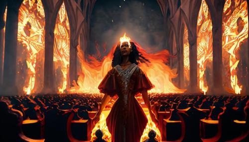 Firefly a woman surrounded by flames inside a cathedral 27802