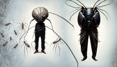 Firefly metamorphosis of man into a huge black insect 35504